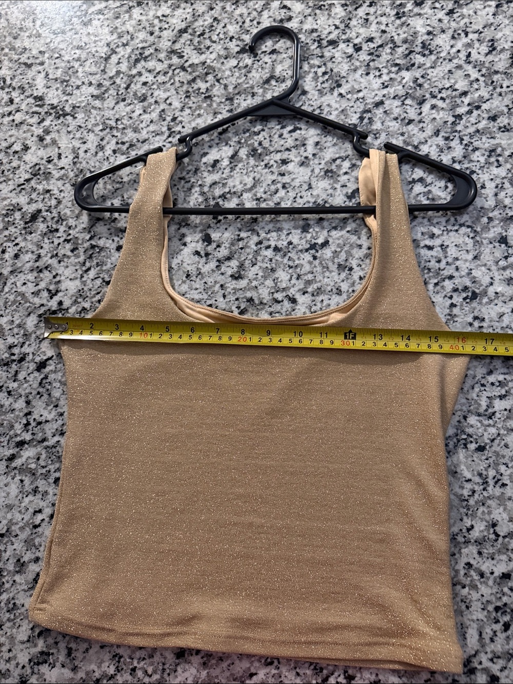 Gold Shimmer Tank Crop Top - Picture 5 of 5